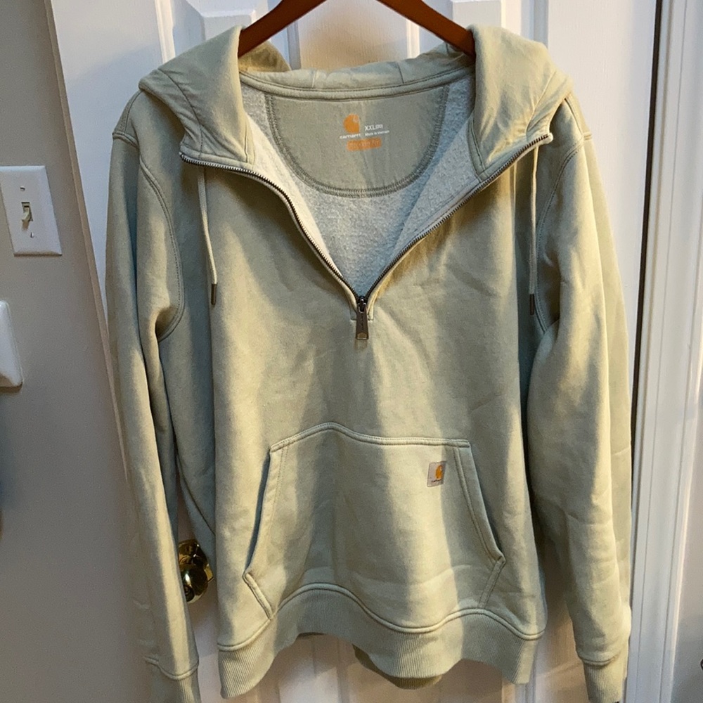 Carhartt- XXL (20) Sage Green 1/4 zip Hoodie